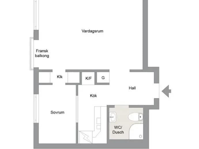 Planritning för Finspångsvägen 1E