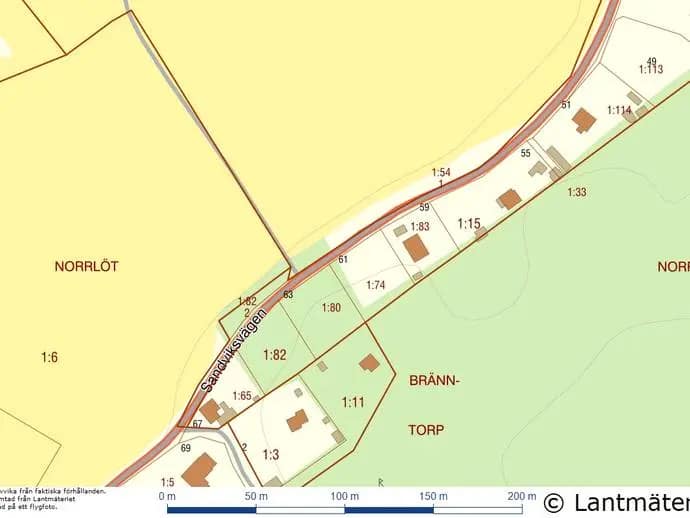 Planritning för Sandviksvägen 61