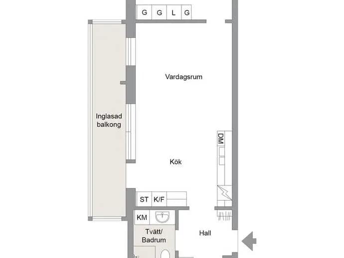 Floor plan for Andra Långgatan 34