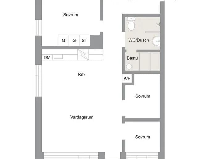 Floor plan for Fjällvägen 40, lgh 26