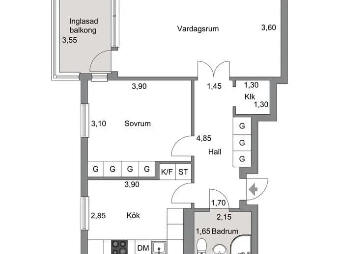 Floor plan for Fristadsgatan 14A
