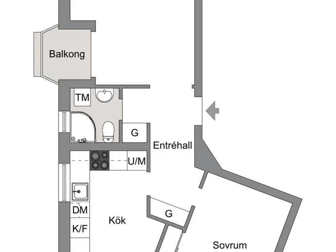 Planritning för Sturegatan 38B