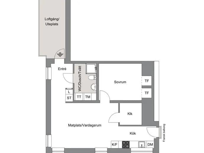 Floor plan for Drottninggatan 1E