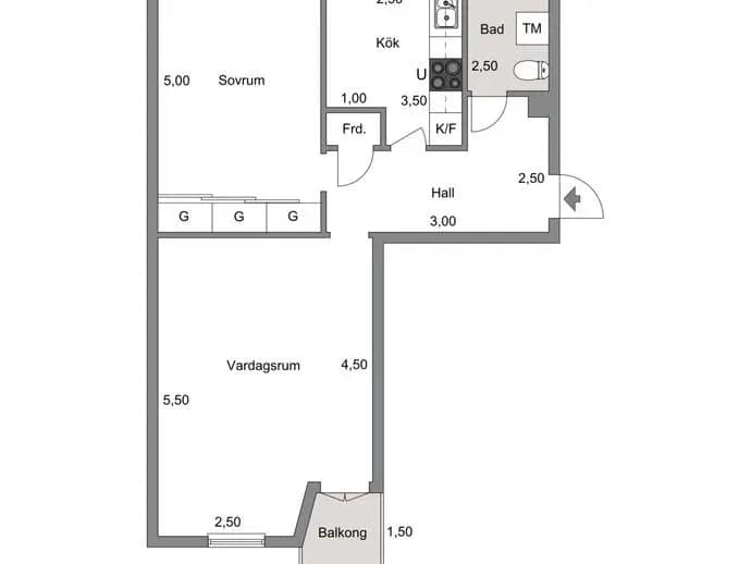 Floor plan for Norra Sjöbogatan 49