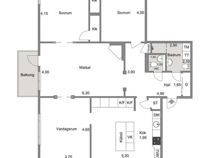 Floor plan for Intagsgatan 9A