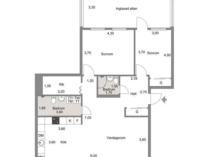 Planritning för Rademachergatan 28A