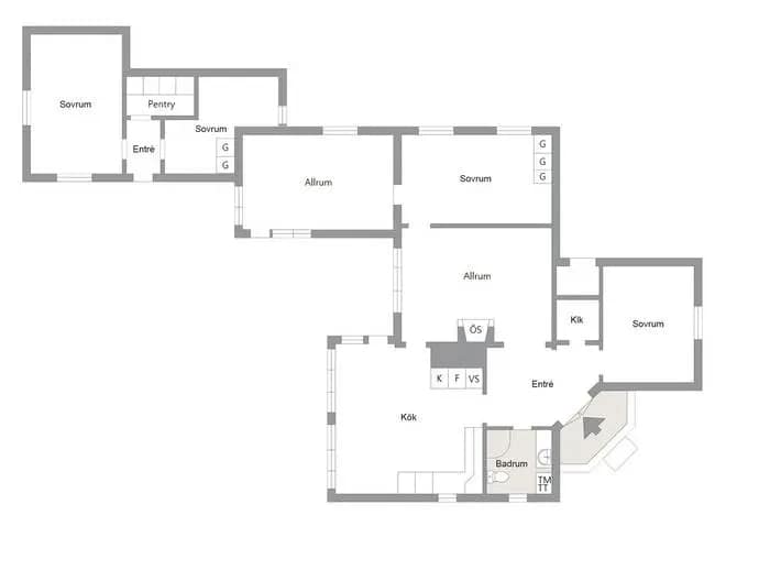 Planritning för Norrvägen 5