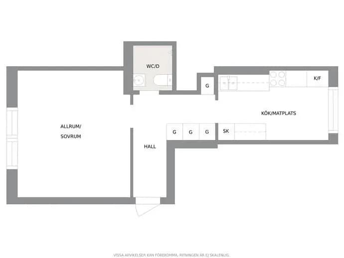 Floor plan for Östergatan 10 A lgh 1001