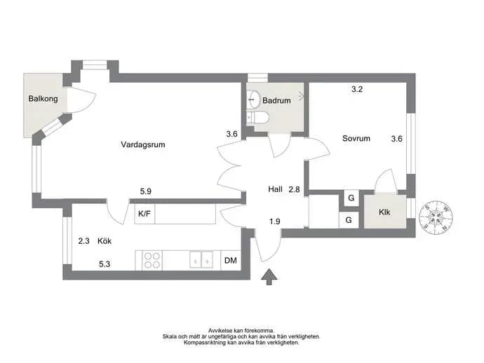 Floor plan for Fågelbovägen 25B