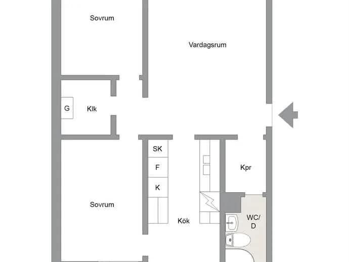 Floor plan for Östersjövägen 38C