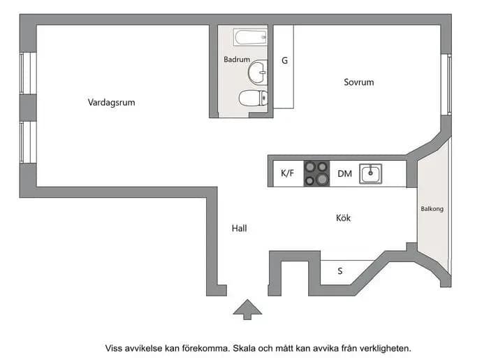 Floor plan for Bondegatan 5B