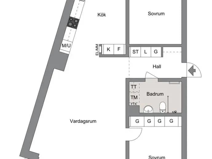 Floor plan for Anna Koskulls gata 3V