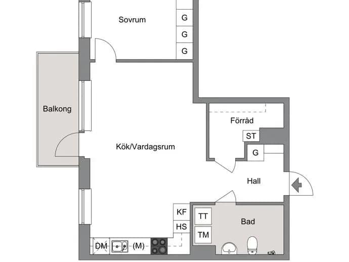 Planritning för Trädgårdsvägen 2, 2tr