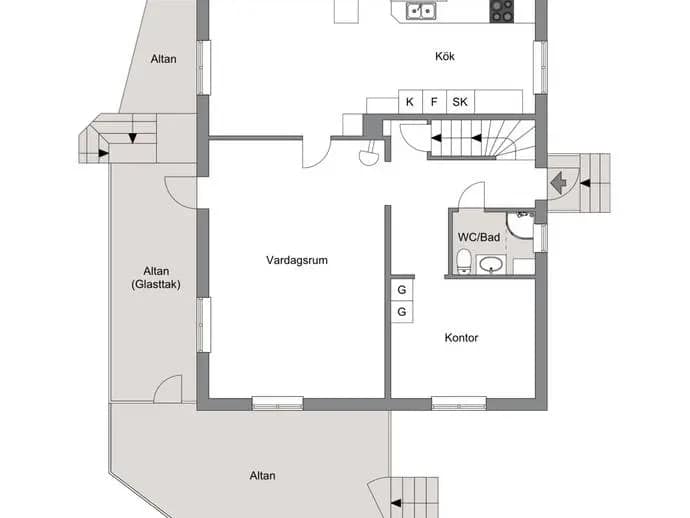Planritning för Norralavägen 19