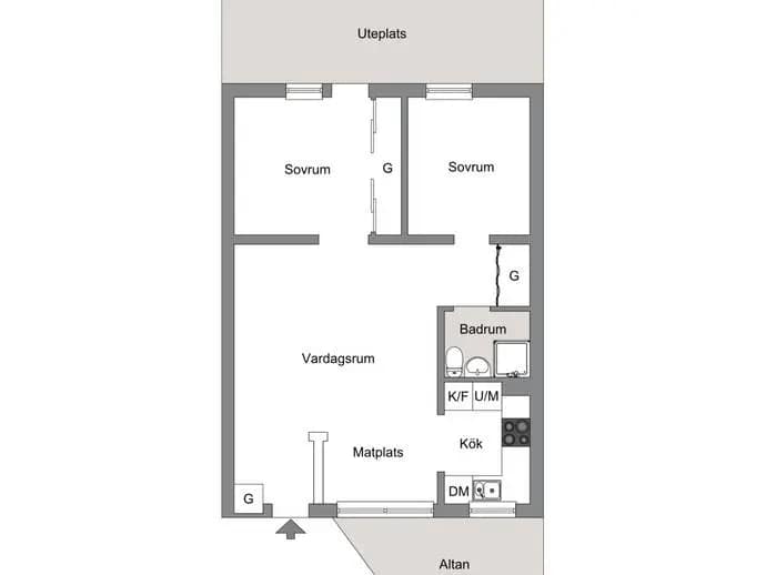 Planritning för Bromsbodavägen 5B