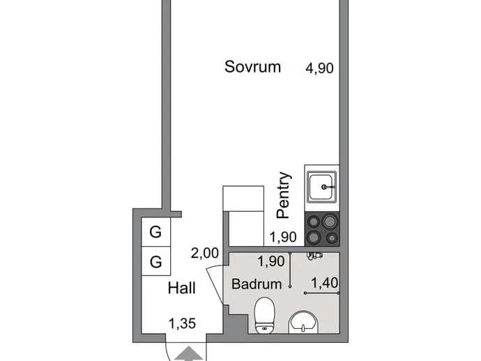 Floor plan for Drakensköldsgatan 3