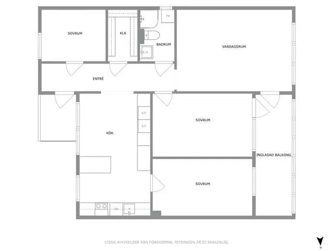 Floor plan for Sockengatan 6B