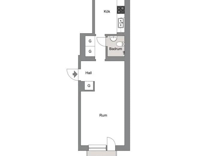 Floor plan for Landsvägsgatan 4 A