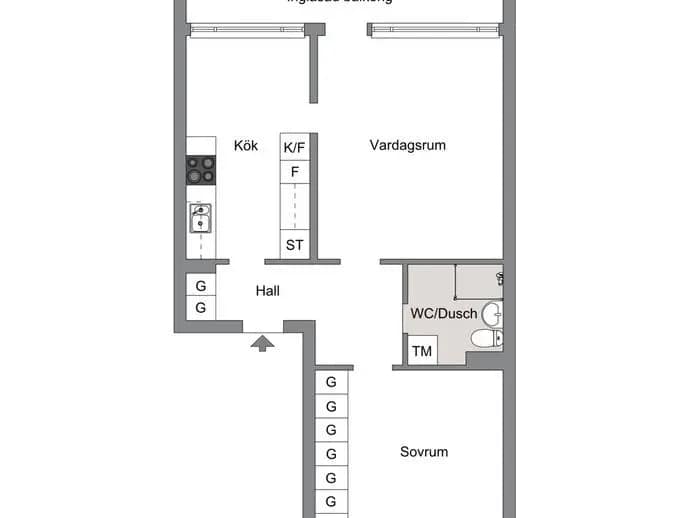 Floor plan for Myntgatan 3F