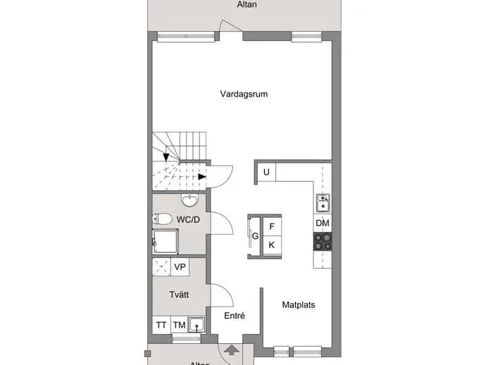 Floor plan for Silvergatan 2B