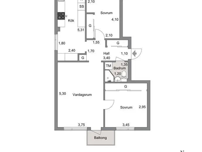 Floor plan for Bangatan 16