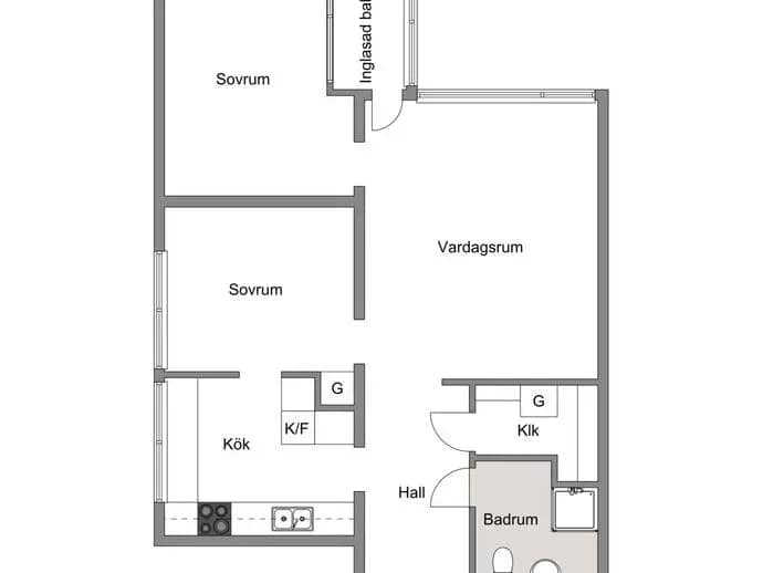 Floor plan for Dalbovägen 5C