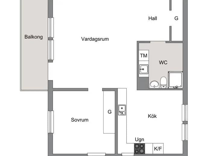Floor plan for Pilgatan 8A