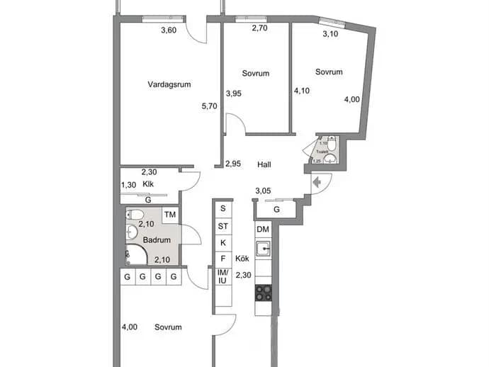 Planritning för Aliforsgatan 6D