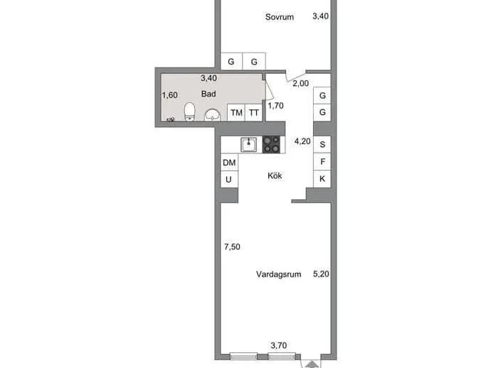 Planritning för Mölnbovägen 23 G