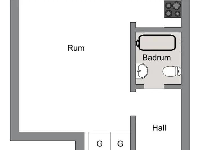 Floor plan for Södergatan 5B
