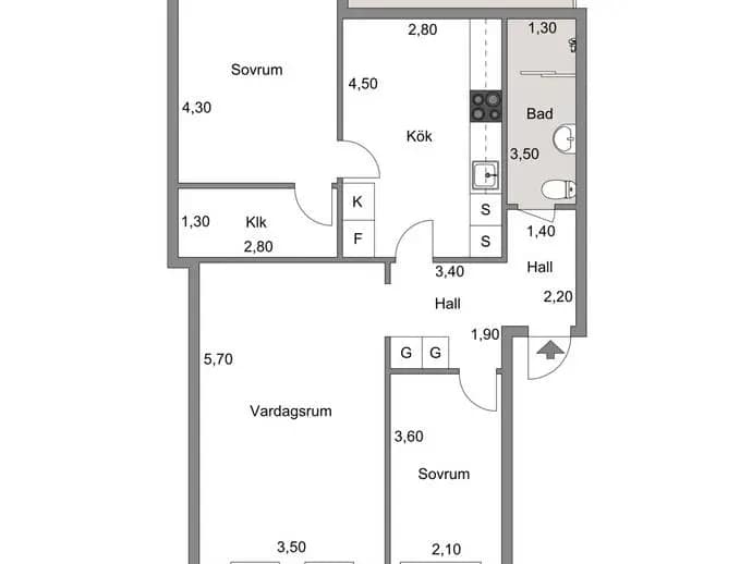 Planritning för Högtrycksgatan 7