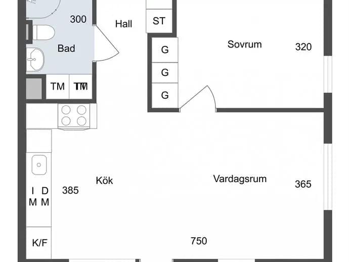Planritning för Sandstuguvägen 53