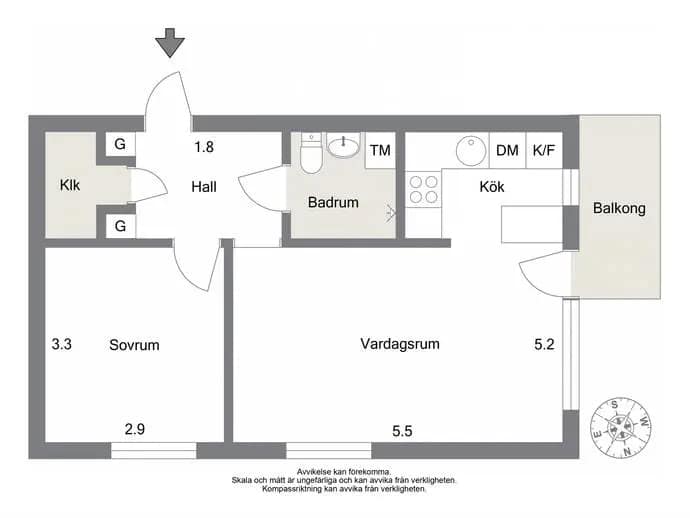 Floor plan for Djulögatan 60