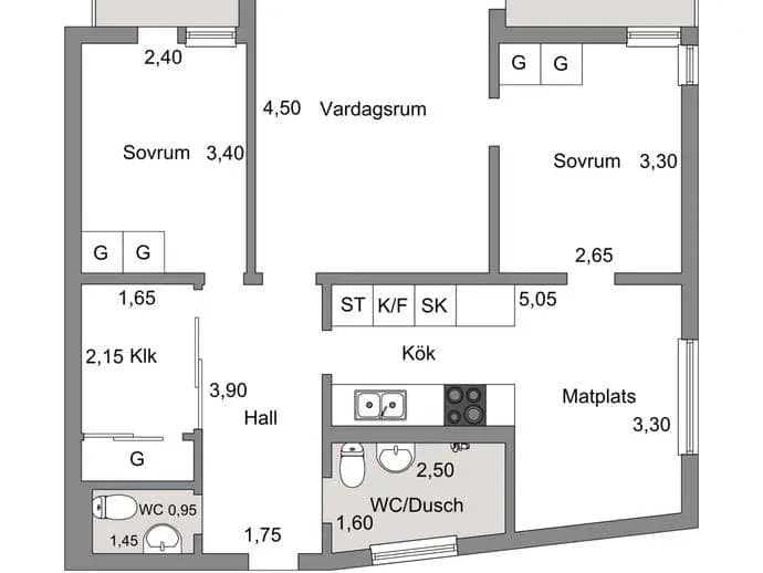 Floor plan for Holmvägen 19