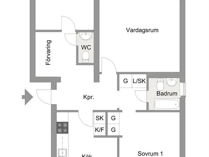 Floor plan for Gesällvägen 25