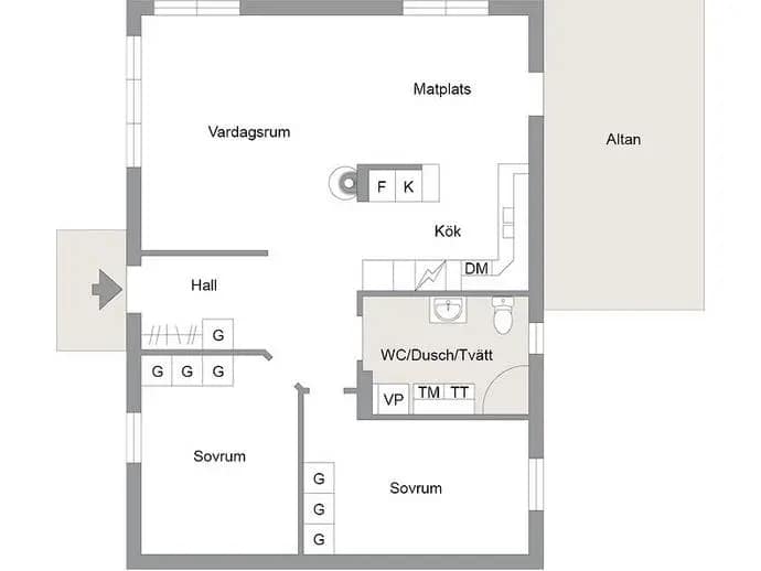 Planritning för Ägovägen 3