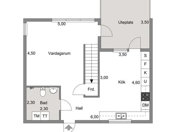 Planritning för Skolvägen 5H