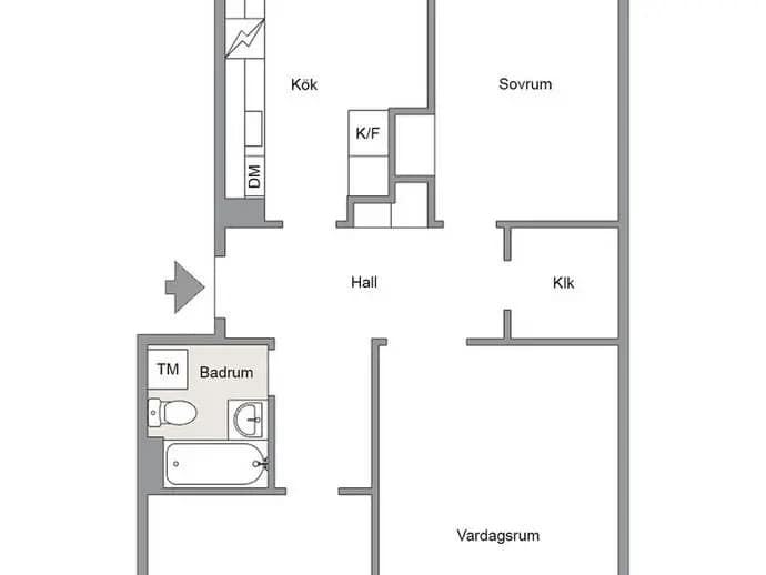 Planritning för Jarlvägen 5C