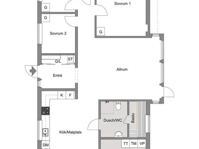 Floor plan for Lundvikbrånet 3
