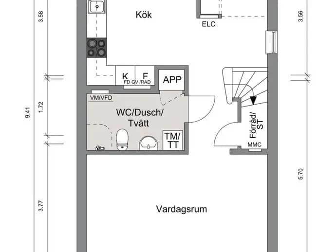 Floor plan for Lövsångarvägen 42B