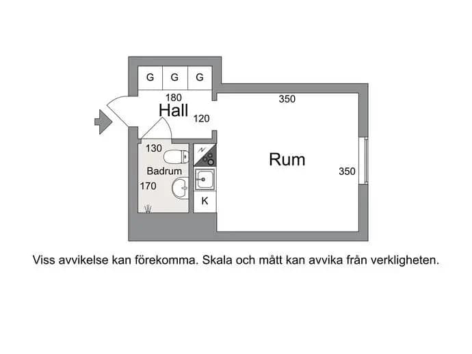 Planritning för Köpmansgatan 8 B