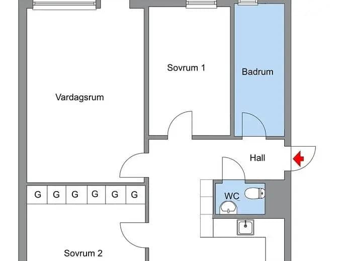Floor plan for Kornvägen 12