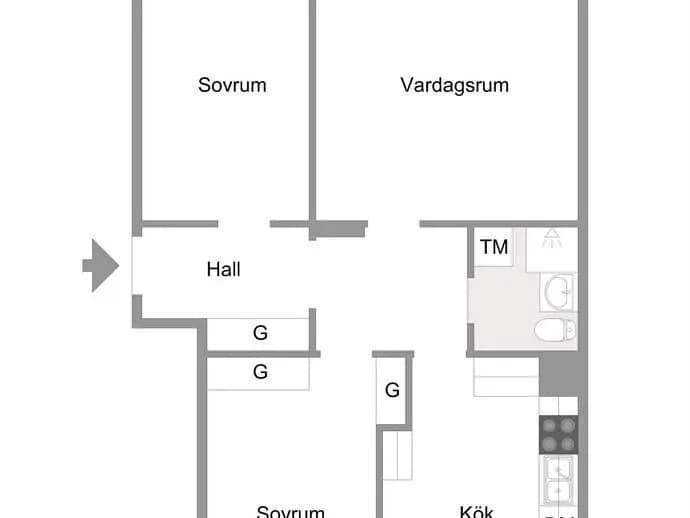 Floor plan for Myrgatan 12A