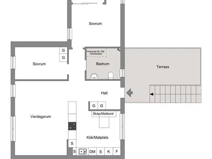 Floor plan for Borggårdsvägen 55