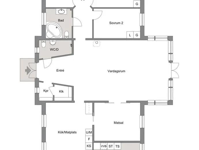 Planritning för SKOGSHOLMEN 1