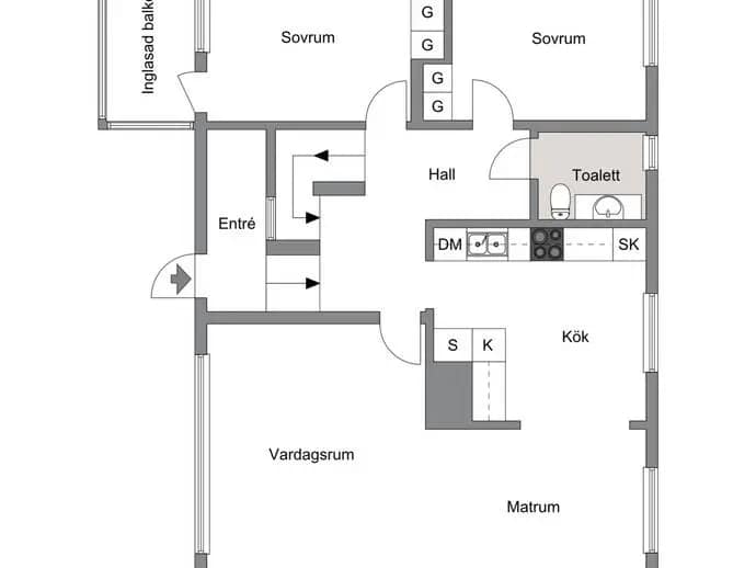 Floor plan for Centralgatan 5