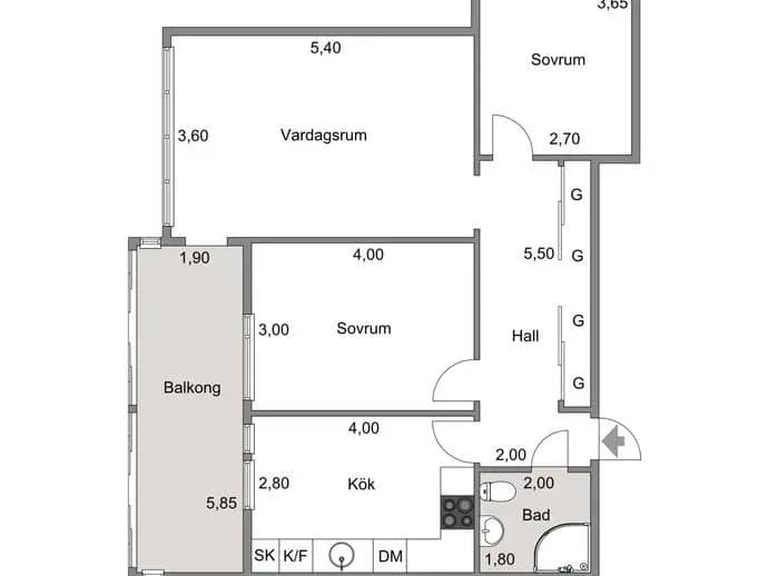 Planritning för Elsarostigen 2