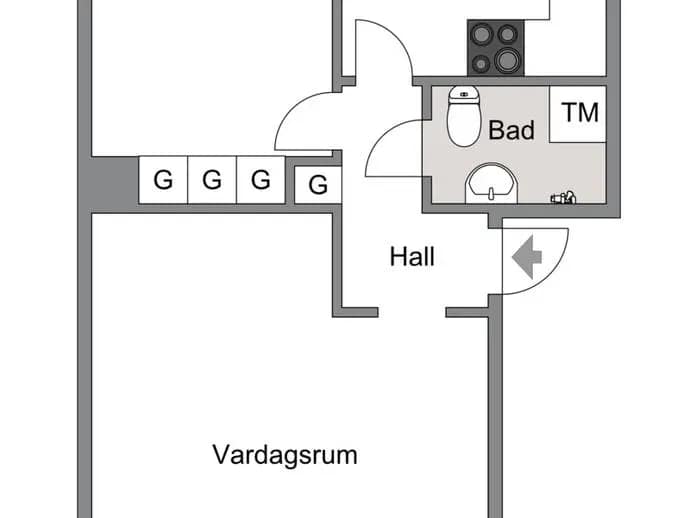 Planritning för Hertig Carls väg 33B