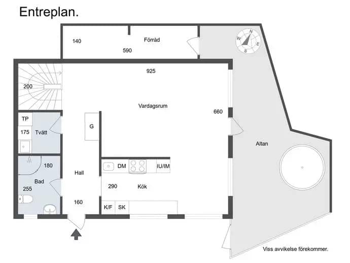 Planritning för Nordanvägen 11D