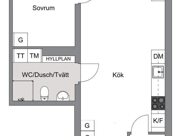 Planritning för Hägerneholmsvägen 6B